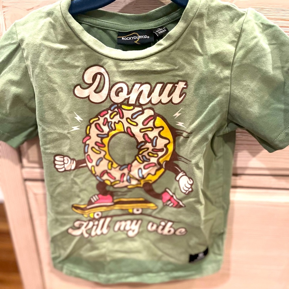 Rock your baby tee donut kill my vibe sz 2